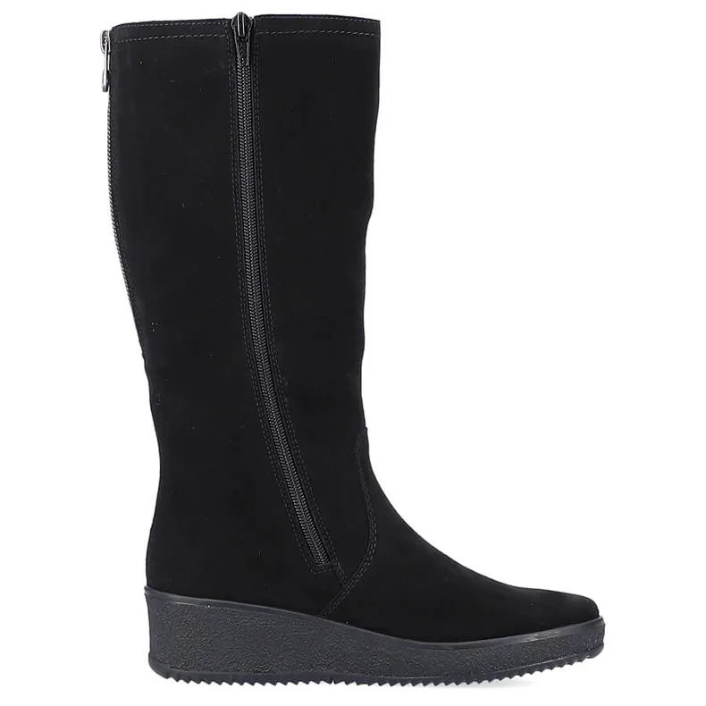 Nubuck laarzen geïsoleerd met schapenwol Rieker Y4470 zwart