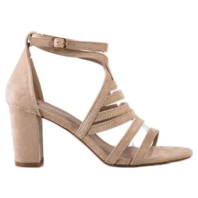 VINCEZA Sandalen met bandjes beige