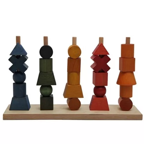 WOODEN STORY STAPELTORENS  REGENBOOG
